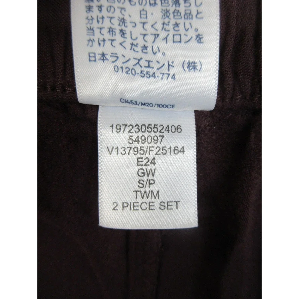 Lands End Pajama Set Women S Red Viscose Button Front Top Pants Soft Lounge